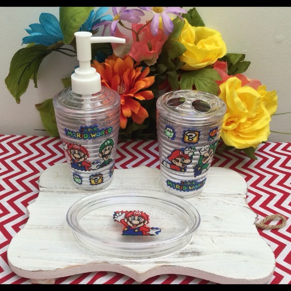 Super Mario soap dispenser/toothbrush holder/Soap dispenser/Bathroom decor. New